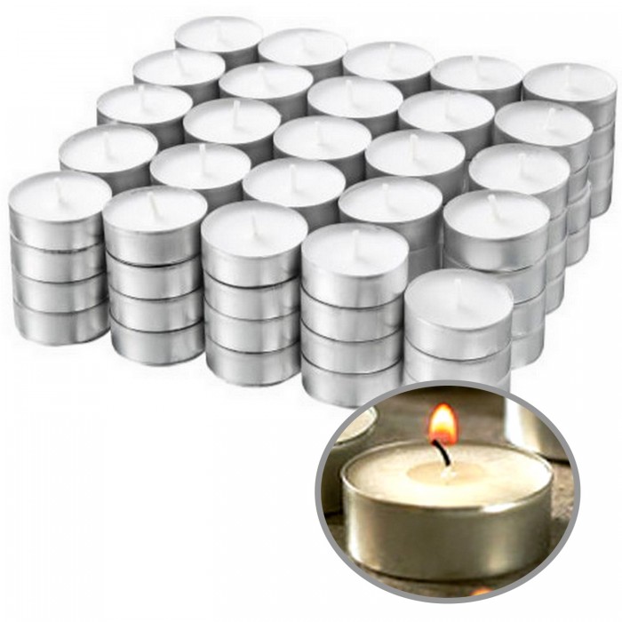 100 Lü Tea Light Mum Beyaz Tealight Mum Parti Mum