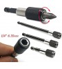 Hızlı Vidalama Adaptörü Bit Vidalama Uzatma Aparatı Manyetik Altıgen 1/4 Hex Bits Şaftlı 3 Parça