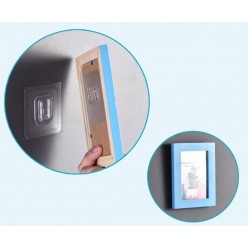 2 Li Set Çift Taraflı Yapışkanlı Geçmeli Klips Eşya Sabitleme Askısı Şeffaf Duvar Kancası 