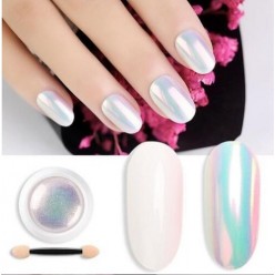 İnci Tozu Protez Tırnak Nail Art Beyaz Ayna Inci Tozu Oje Desen