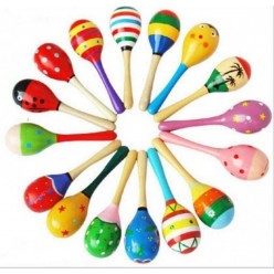 Mini Marakas Bebek Çıngırak Ahşap Cıngıldak  Ahşap Marakas 1 Adet