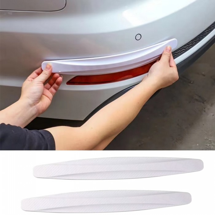 Beyaz 2 Adet Oto Tampon Koruyucu Araba Tampon Koruyucu  Karbon Desenli Tampon Koruma Tampon Görseli