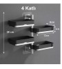 4 Katlı Banyo Organizer Banyo Sabunluk Banyo Şampuanlık Yapışkanlı Banyo Askısı Banyo Rafı