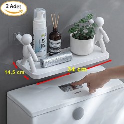 2 Adet Büyük Boy Yapıskanlı Banyo Organizer Duvar Raf Banyo Rafı Duvar Rafı Mutfak Rafı Baharatlık