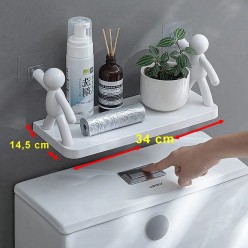 Büyük Boy Yapıskanlı Çöp Adam Şeklinde Organizer Duvar Raf Banyo Rafı Duvar Rafı Mutfak Rafı Baharat