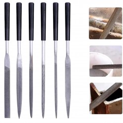Hobi Ege Seti 6 Parça Mini Eğe İğne Model Demir Metal Törpü Eğe 18 Cm Metal Elmas Gümüş  İğne Seti