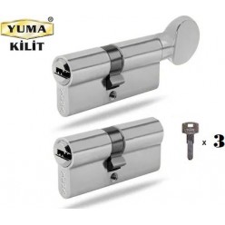 Yuma Ikiz Tuzaklı Bilyalı Barel Kapı Kilidi Göbek Saten 68 Mm Çelik Kapı Kilidi 3 Anahtarlı Kilit