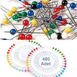 Renkli Çelik Eşarp Şal İğnesi 480 Adet Toplu İğne 28mm Karışık Renkli Eşarp İğnesi Şal İğnesi