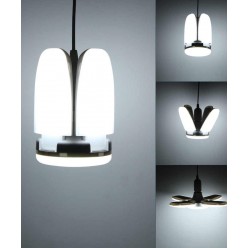 BEYAZ 72wE27 Kristal Katlanabilir Pervane Model Led Ampul 4+1 Kanatlı Led Ampul 6480 Lümen Led Lamba