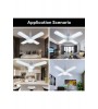 BEYAZ 72wE27 Kristal Katlanabilir Pervane Model Led Ampul 4+1 Kanatlı Led Ampul 6480 Lümen Led Lamba