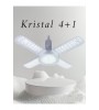 BEYAZ 72wE27 Kristal Katlanabilir Pervane Model Led Ampul 4+1 Kanatlı Led Ampul 6480 Lümen Led Lamba