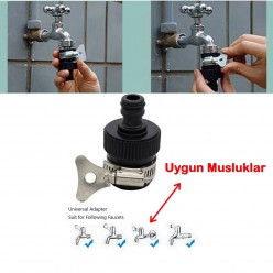 1 Adet Kelepçeli Musluk Adaptörü Musluk Başlığı  Musluk Konektörü Musluk Ucu