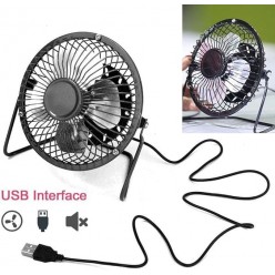 Masaüstü Metal Siyah Usb Fan Masa Üstü Vantilatör Serinletici Mini Vantilatör Fan Mini Klima 14cm