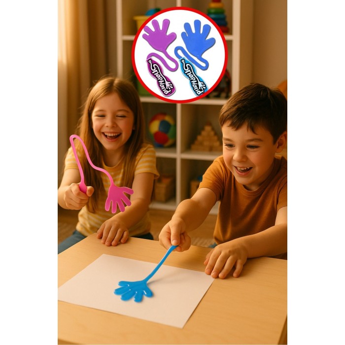 Ja-ru 2'li Süper Esnek Eğlenceli Yapışkan El Snap Hand El Yapışkalı El Fırlat Yapıştır