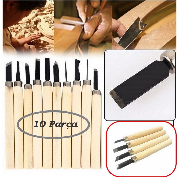 10 Parça Ahşap Oyma Hobi Heykel Oyma Seti Ağaç Oyma Set Oyma Kalem Set Hobi Oyma Bıçakları