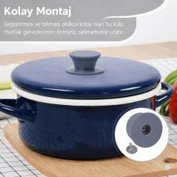 Silikon Yanmaz Yakmaz Universal Cam Tencere Kapağı Kulpu 1 Adet Tencere Tepesi Kapak Tutacağı Kulp