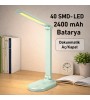 Şarjlı Masa Lambası Dokunmatik 3 Mod 40 led 2400mAh Güçlü Batarya Okuma Lambası Katlanır Masa Lambas