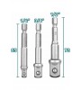 3 Lü Set Bits Uzatma Adaptörü Lokma Tutucu Bits Lokma Adaptörü 1/4-3/8-1/2 Lokmalar İçin Üçlü Set