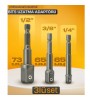3 Lü Set Bits Uzatma Adaptörü Lokma Tutucu Bits Lokma Adaptörü 1/4-3/8-1/2 Lokmalar İçin Üçlü Set