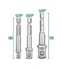 3 Lü Set Bits Uzatma Adaptörü Lokma Tutucu Bits Lokma Adaptörü 1/4-3/8-1/2 Lokmalar İçin Üçlü Set