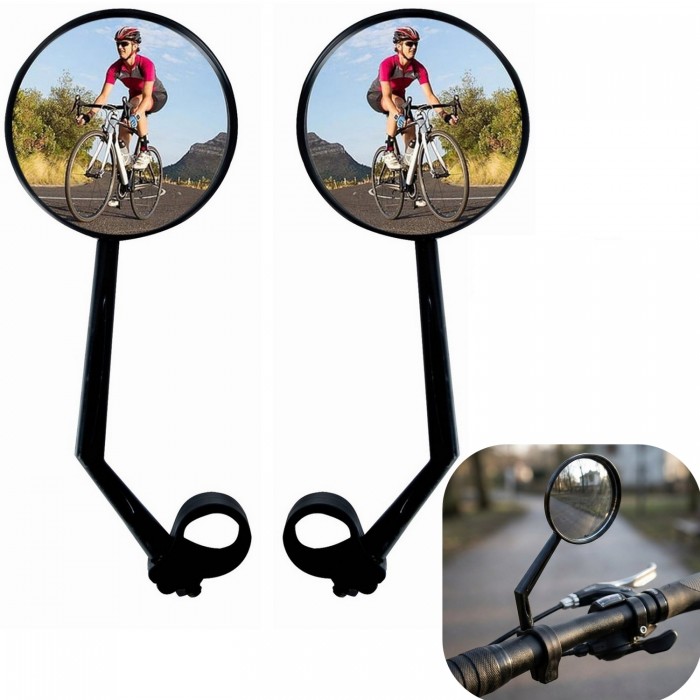 1 ADET Bisiklet Aynası Geniş Açı 20 cm Uzunluk 8 cm Ayna Çapı Ayarlanabilir Güvenli Sürüş Aynası