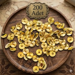 200 Adet Raptiye Metal Raptiye Sarı Raptiye Çivisi Gold Renk Rabtiye Sarı (gold) Renk Dekoratif Çivi