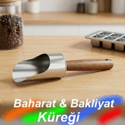 Ahşap Saplı çelik Şık Baharat Kaşığı Küreği Bakliyat Küreği Baharat Küreği 