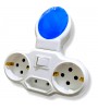 4’ü Bir Arada Gece Lambası 3’lü Golyat Priz | LED Işıklı, Anahtarlı, Mavi Işık, Çoklu Fiş Priz