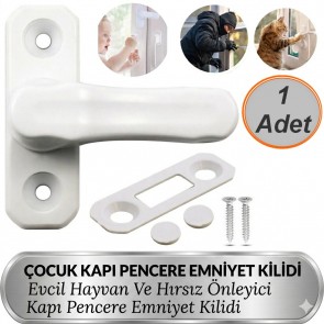 1 ADET Bebek Çocuk Pvc Pimapen Kapı Pencere Emniyet Koruma Kilidi Mandalı Cam Hırsız Kilidi Beyaz