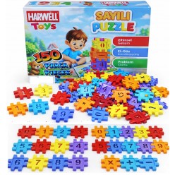 150 Parça Sayılı Puzzle Eğitici Zeka Oyunu 4.5 cm Renkli Geçmeli Parçalar | Çocuk Gelişim Oyuncağı