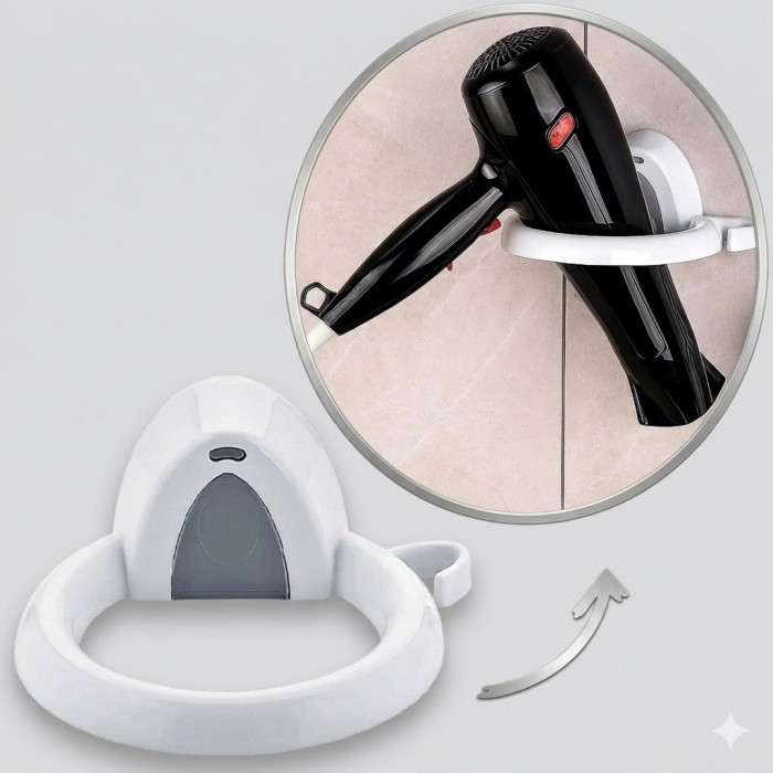 Fön Makinesi Tutucu Güçlü Yapışkanlı Saç Kurutma Makinesi Askısı Plastik  Fönlük Tutacağı 