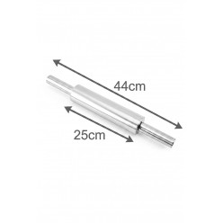 Büyük Boy Paslanmaz Çelik Merdane Ergonomik Döner Saplı Hamur Açma Rulosu Mutfak Şef Yardımcısı