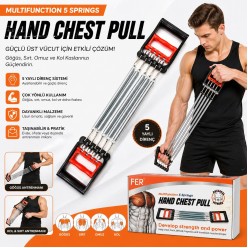 Göğüs Direnç Yayı 5 Metal Yaylı Spor Aleti El Bilek Kol Göğüs Sırt Geliştirici Kas Egzersiz Aleti