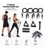 9 Parça Direnç Lastiği Seti Kapı Arkası Direnç Bandı SİYAH Power Band Set Kas Geliştirici Pilates