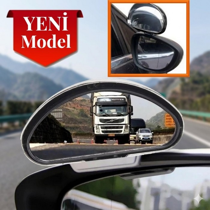 Kör Nokta Ayna Sürücü Kursu Eğitmen Ayna Üstü Dış Ilave Ayna Siyah 14x7,5 Cm