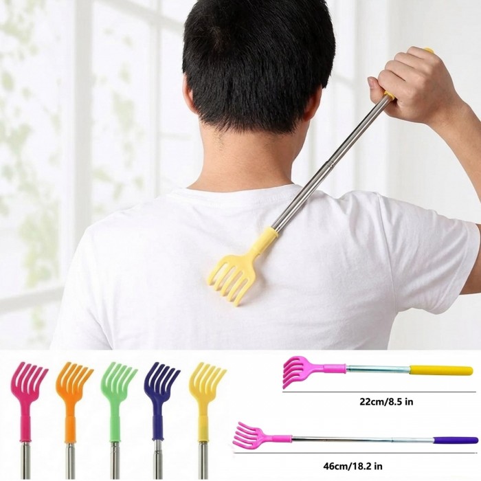 Metal Saplı Sırt Kaşıyıcı - Kaşıma Aparatı Sırt Kaşıma Aparatı Kaplı Hali 22 Cm Açık Hali 46 Cm