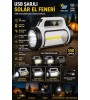 El Feneri Uzun Menzilli Solar Panelli Ultra Güçlü Ledli Şarjlı Fener Güneş Enerjili Fener