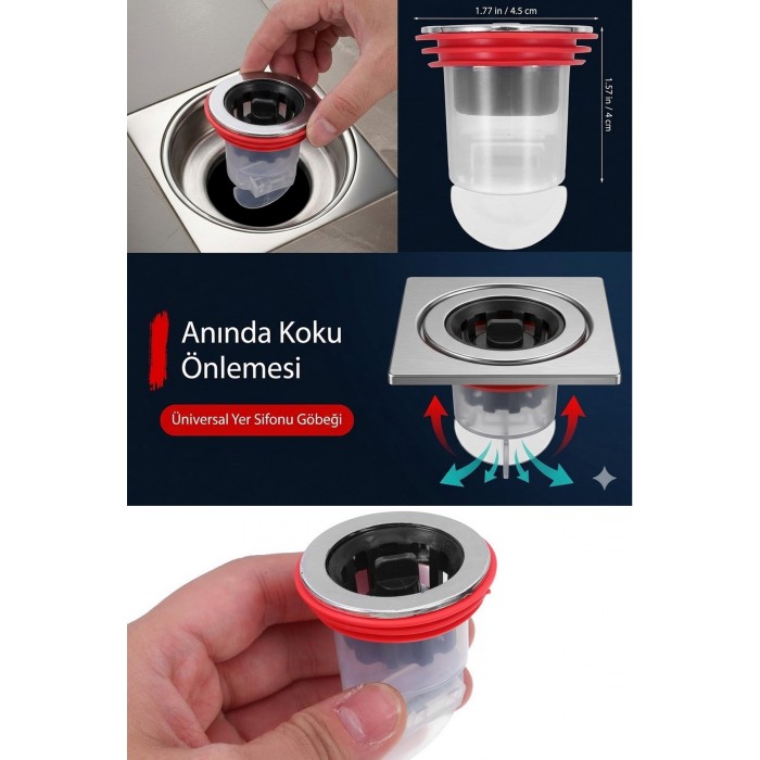 Tuvaletl Banyo Duş Giderleri İçin Süzgeç Çek Valfi Koku Önleyici, Böcek Geçirmez, Çekirdekli