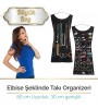 Siyah Elbise Şeklinde Takı Organizeri Çift Taraflı Takı Düzenleyici Askılı Küpe Kolye Bileklik Toka 