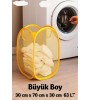Büyük Boy Katlanabilir Oyuncak Filesi ve Çamaşır Sepeti 70cm Çok Amaçlı File Hurç Kirli Çamaşır Sepe