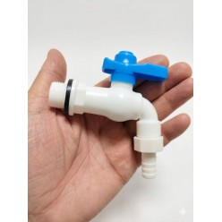 Plastik Bilyali Bahce Musluğu 1/2 Küresel Aç Kapa Musluk Başlığı Bidon Musluğu PVC Musluk 9cm