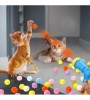 Oyuncak Peluş Ponpon Top Atan Fırlatan Ponpon Tabancası 30 Adet Ponponlu Oyun Oyun Topu 20 Adet Pluş