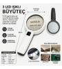 3 Ledli 10x95mm Işıklı Mercekli El Büyüteci Okuma Tamir Kitap Çalışma İçin Işıklı Okul Büyüteç 3 Ledli 10x95mm Işıklı Mercekli El Büyüteci Okuma Tamir Kitap Çalışma İçin Işıklı Okul Büyüteç