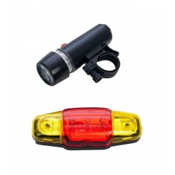 6 Adet Pil Dahil Bisiklet Lambası Ve Stop Lambası Takımı Ön Arka 5 Led Ön Far 5 Led Arka Stop Lambas