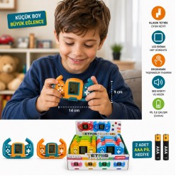 1 Adet Nostaljik Mini Tetris Yarasa El Oyun Konsolu 14x9 cm2 Adet Pil Hediyeli |Taşınabilir El Oyunu