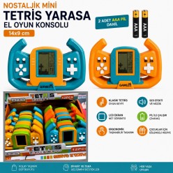 1 Adet Nostaljik Mini Tetris Yarasa El Oyun Konsolu 14x9 cm2 Adet Pil Hediyeli |Taşınabilir El Oyunu
