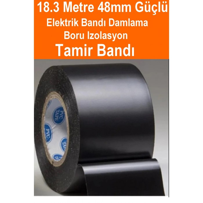 18,3 Metre Siyah Geniş Elektrik Bandı Damlama Boru Tamir Izolasyon Bantı