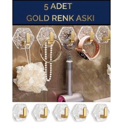 5 Adet Süper Güçlü Yapışkanlı Suya Dayanıklı Şeffaf Askı Çok Amaçlı Askı Banyo Askı  Mutfak Askı