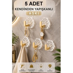 5 Adet Süper Güçlü Yapışkanlı Suya Dayanıklı Şeffaf Askı Çok Amaçlı Askı Banyo Askı  Mutfak Askı