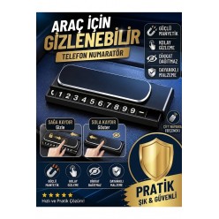 Araç Numaratör Fosforlu Geçici Park Numaratörü Kayar Kapak Kapanır Şık Numaratör Tüm Araçlara Uyumlu